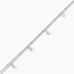 Histoire d'Or Chaîne De Cheville Heidi Argent Blanc Oxyde De Zirconium