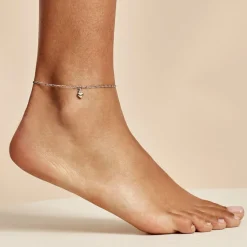 Histoire d'Or Chaîne De Cheville Laurelyn Maille Alternee 1/1 Argent Blanc