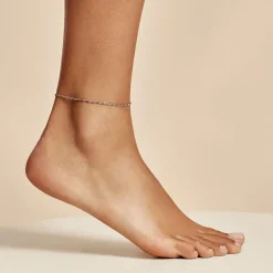 Histoire d'Or Chaîne De Cheville Laurelyn Maille Alternee 1/1 Argent Blanc