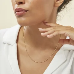 Histoire d'Or Chaîne Igoa Maille Forçat Diamantee Or Jaune