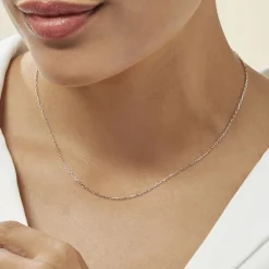 Histoire d'Or Chaîne Igoa Maille Forçat Diamantee Or Blanc