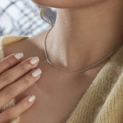 Chaîne Ilda Maille Forçat Limee Or Blanc-Histoire d'Or Online