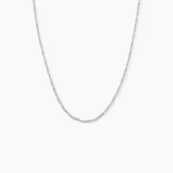 Histoire d'Or Chaîne Imanie Maille Singapour Or Blanc