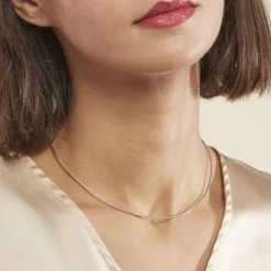 Histoire d'Or Chaîne Kassie Maille Omega Argent Blanc