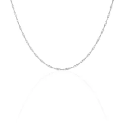 Histoire d'Or Chaîne Leliana Maille Singapour Or Blanc