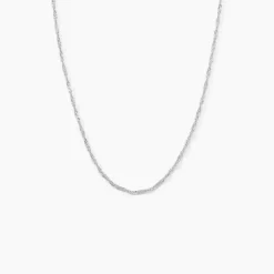 Chaîne Ons Maille Singapour Or Blanc-Histoire d'Or New