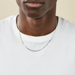 Histoire d'Or Chaîne Vivian Maille Alternee 1/3 Argent Blanc