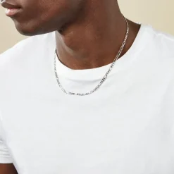 Histoire d'Or Chaîne Vivian Maille Alternee 1/3 Argent Blanc