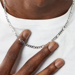 Histoire d'Or Chaîne Vivian Maille Alternee 1/3 Argent Blanc