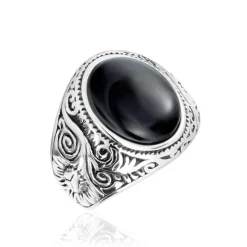 Histoire d'Or Chevaliere Zayn Acier Inoxydable Blanc Verre