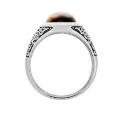 Chevalière Acier Vieilli Keegan 艙il De Tigre-Histoire d'Or Online