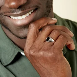 Histoire d'Or Chevalière Amaurie Argent Blanc Onyx