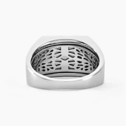 Chevalière Argent Blanc Christoffer Email-Histoire d'Or Hot