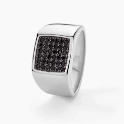 Histoire d'Or Chevalière Argent Otylia Oxydes De Zirconium