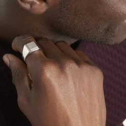 Histoire d'Or Chevalière Cillian Argent Blanc