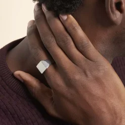 Histoire d'Or Chevalière Cillian Argent Blanc