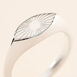 Chevalière Dalia Argent Blanc-Histoire d'Or Clearance