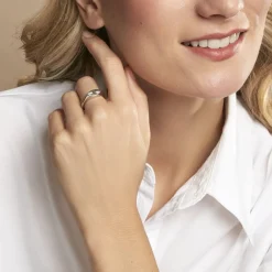 Chevalière Dalia Argent Blanc-Histoire d'Or Clearance