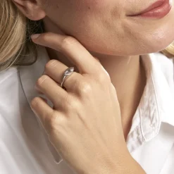 Chevalière Dalia Argent Blanc-Histoire d'Or Clearance