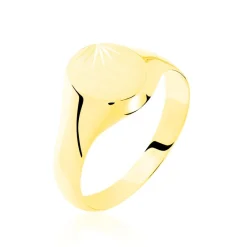 Histoire d'Or Chevalière Deimos Ovale Diamantee Soleil Or Jaune