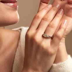 Histoire d'Or Chevalière Evalyn Argent Blanc Oxyde De Zirconium