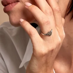 Chevalière Giacoma Argent Blanc-Histoire d'Or Online