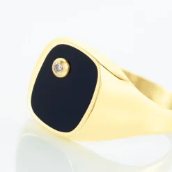 Chevalière Glynn Or Jaune Onyx Diamant-Histoire d'Or Online