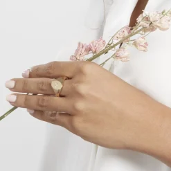 Chevalière Gwennen Plaqué Or Oxyde De Zirconium-Histoire d'Or Online