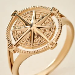 Histoire d'Or Chevalière Jet Plaqué Or Jaune