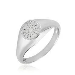 Histoire d'Or Chevalière Jima Argent Blanc