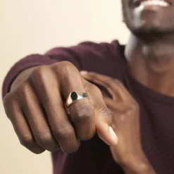 Chevalière Kauai Plaqué Or Jaune Pierre De Synthese-Histoire d'Or Discount