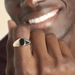 Chevalière Kauai Plaqué Or Jaune Pierre De Synthese-Histoire d'Or Discount