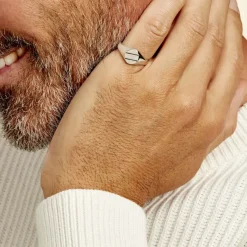 Histoire d'Or Chevalière Kety Argent Blanc