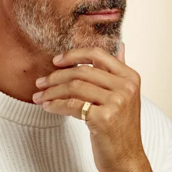 Histoire d'Or Chevalière Leyton Rectangle Or Jaune Oxyde De Zirconium