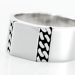 Histoire d'Or Chevalière Luka Argent Blanc