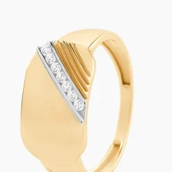 Histoire d'Or Chevalière Lutfi Or Jaune Oxyde De Zirconium