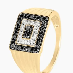 Histoire d'Or Chevalière Luukas Or Jaune Diamant