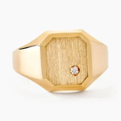 Chevalière Malcolm Carree Or Jaune Oxyde De Zirconium-Histoire d'Or Outlet