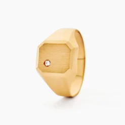 Chevalière Malcolm Carree Or Jaune Oxyde De Zirconium-Histoire d'Or Outlet