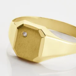 Chevalière Malcolm Carree Or Jaune Oxyde De Zirconium-Histoire d'Or Outlet