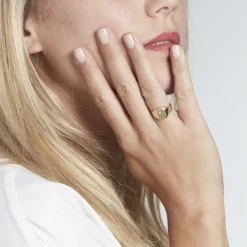 Chevalière Malcolm Carree Or Jaune Oxyde De Zirconium-Histoire d'Or Outlet