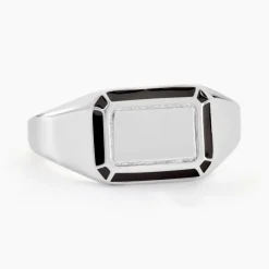 Histoire d'Or Chevalière Manny Argent Blanc