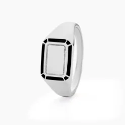 Histoire d'Or Chevalière Manny Argent Blanc