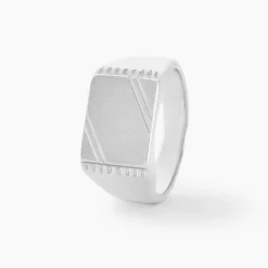 Chevalière Matthieu Argent Blanc-Histoire d'Or