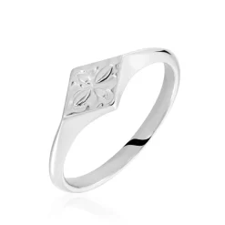 Histoire d'Or Chevalière Narva Argent Blanc