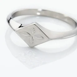 Histoire d'Or Chevalière Narva Argent Blanc