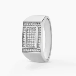 Histoire d'Or Chevalière Owena Argent Blanc Oxyde De Zirconium