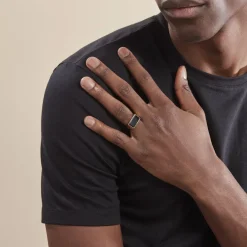 Histoire d'Or Chevalière Plaqué Hadrien Onyx