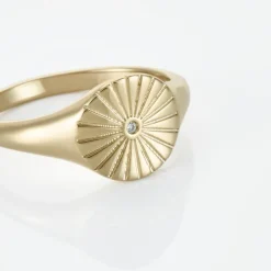 Histoire d'Or Chevalière Plaqué Or Florenz Oxyde De Zirconium