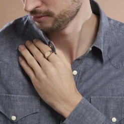 Histoire d'Or Chevalière Plaqué Or Jaune Nail